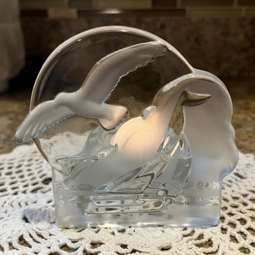 PartyLite Seagulls Glass Tea Light Holder Candle Holder